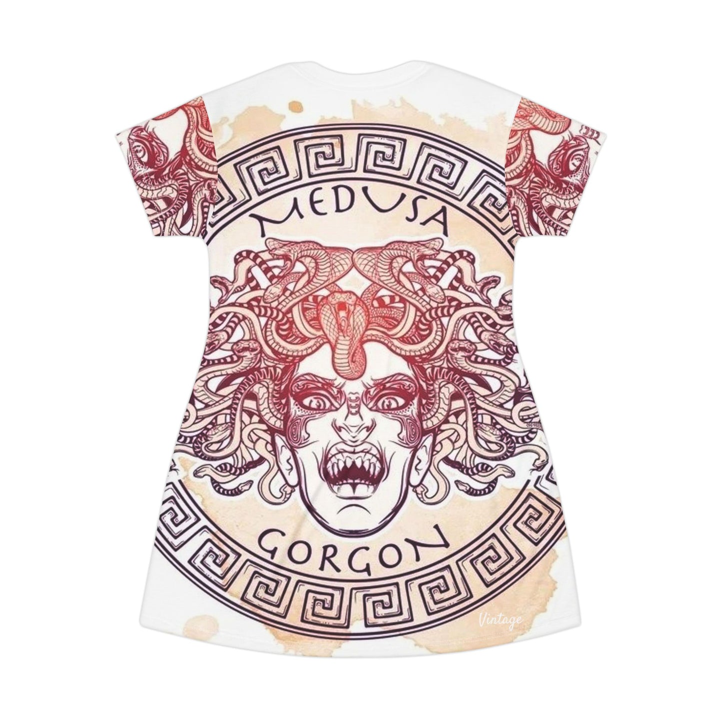 Madusa Color Fuse/White T-Shirt Dress (AOP)