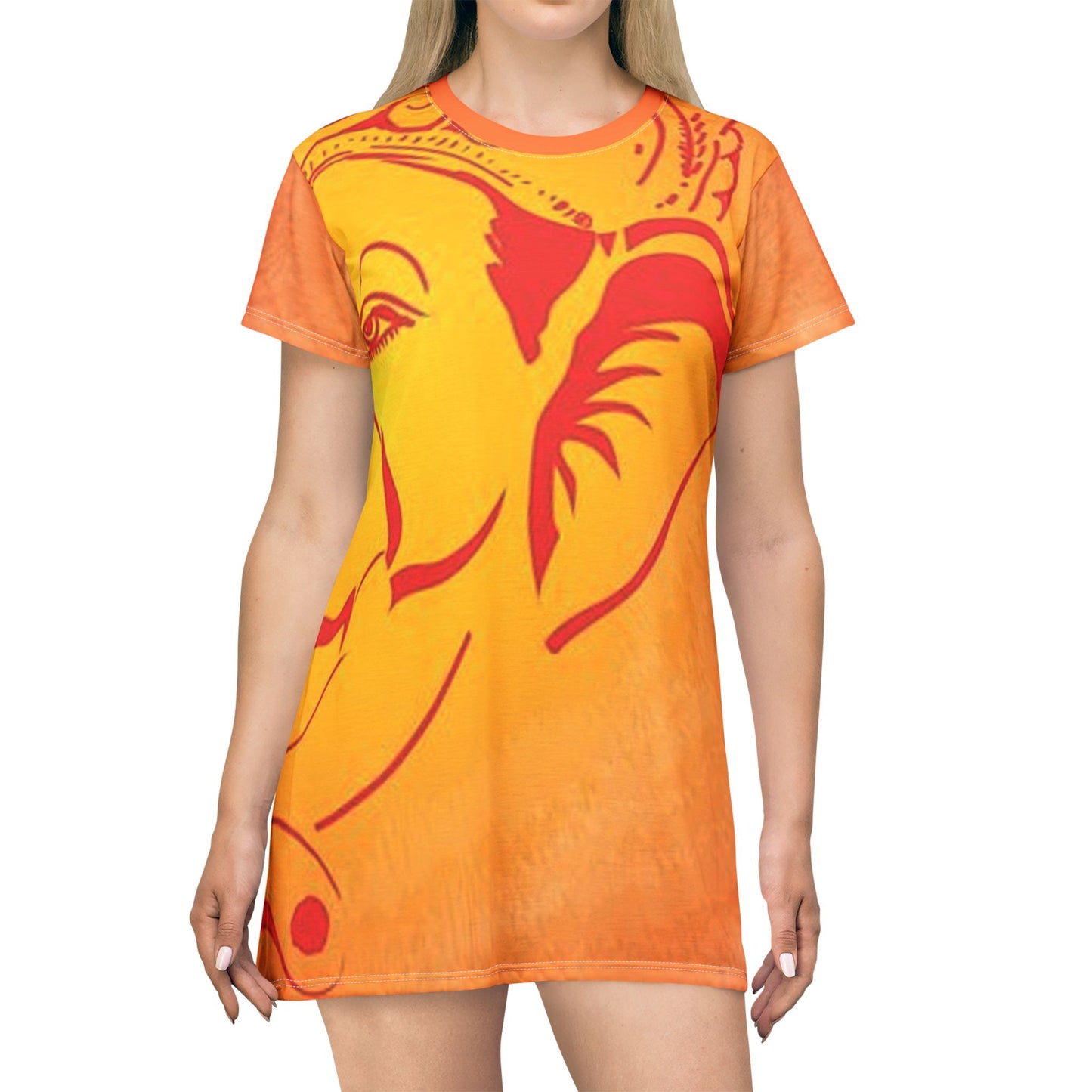Elephant Print T-Shirt Dress (AOP)