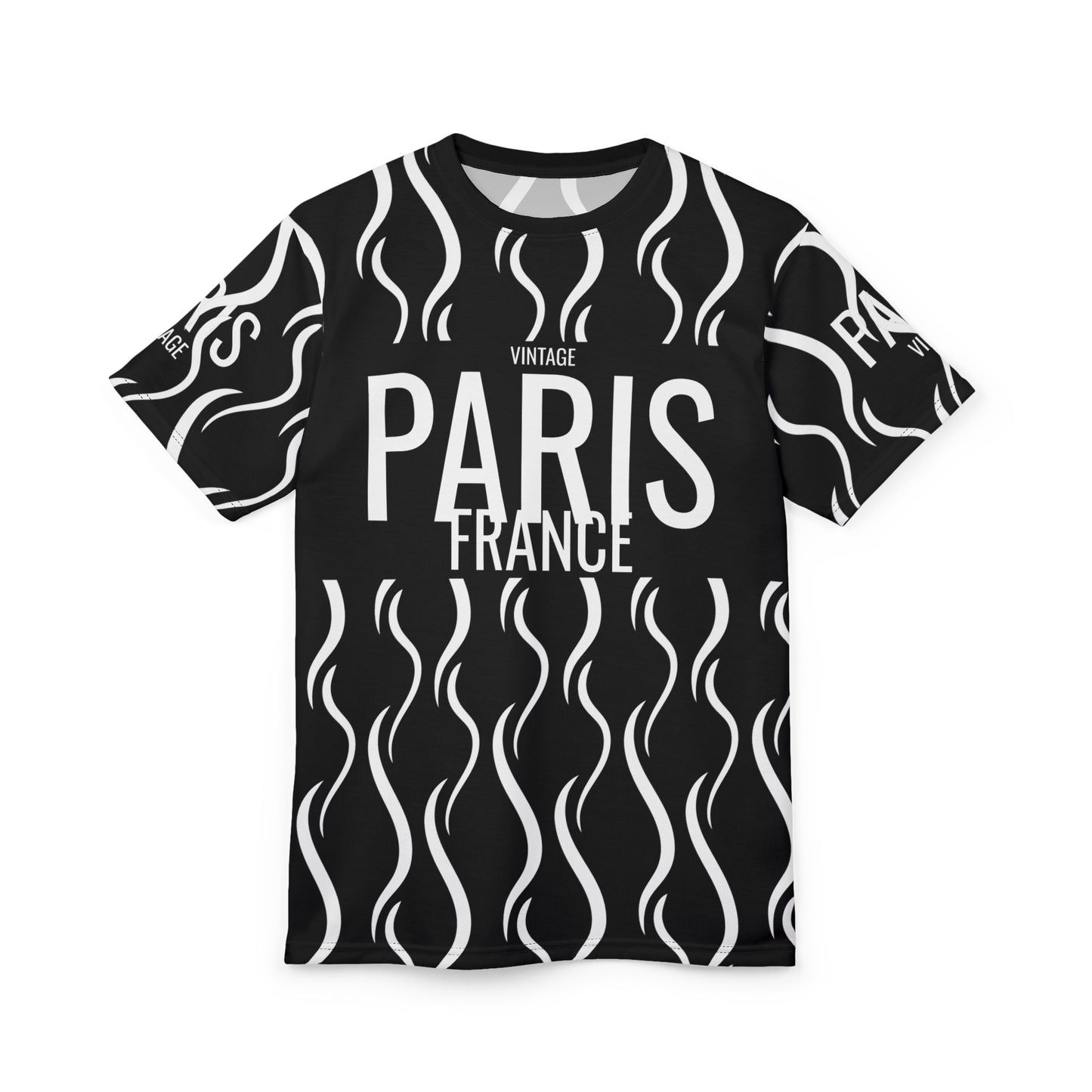 Limited Vintage Paris Black AOP Cut & Sew Tee