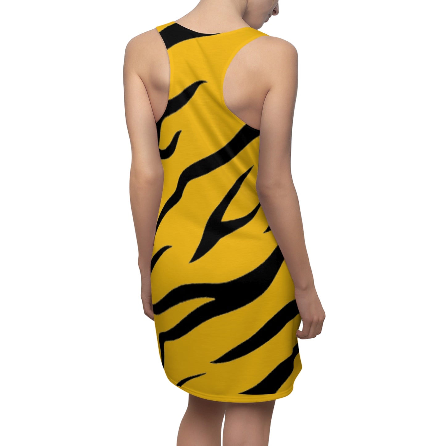 Women's Vintage Zebra/Yellow Cut & Sew Racerback Dress