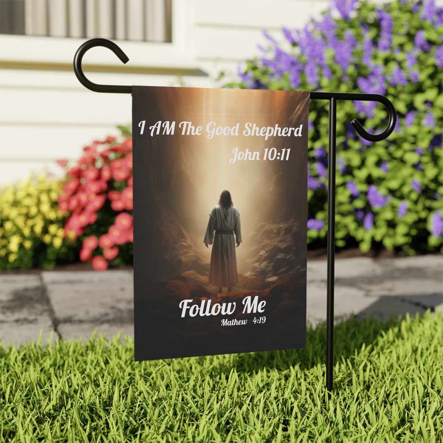 "I AM The Good Shepherd" John 10:11 Decorative Yard Banner