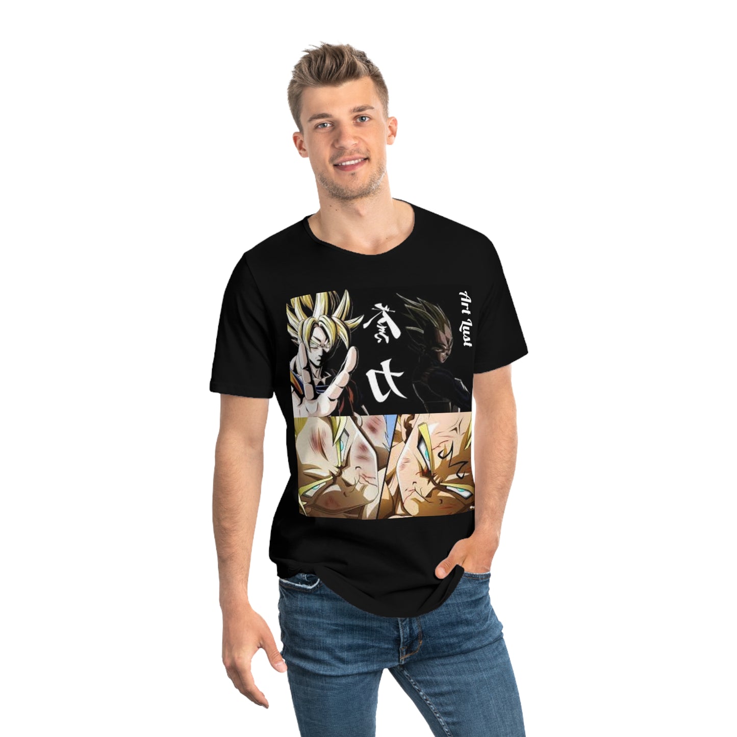 Men's Vintage Saiyan Fury Art Lust Jersey Curved Hem Tee