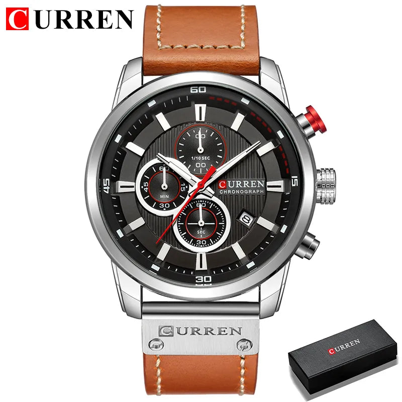 CURREN Quartz Men Chronograph Sport Men's Wrist Watch Hodinky Relogio Masculino