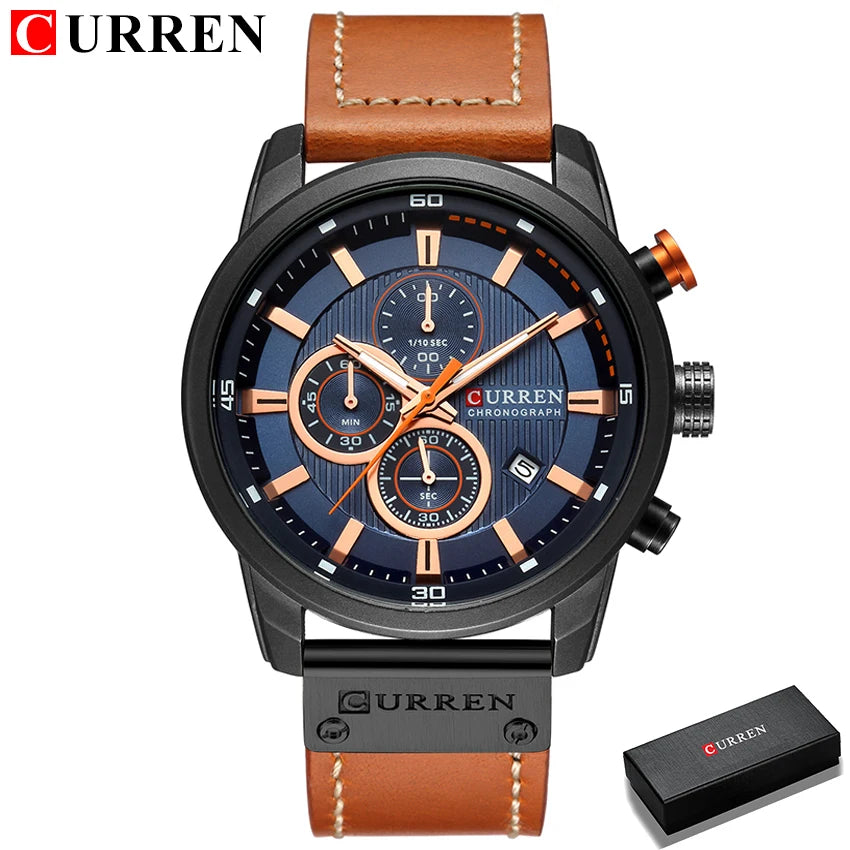 CURREN Quartz Men Chronograph Sport Men's Wrist Watch Hodinky Relogio Masculino