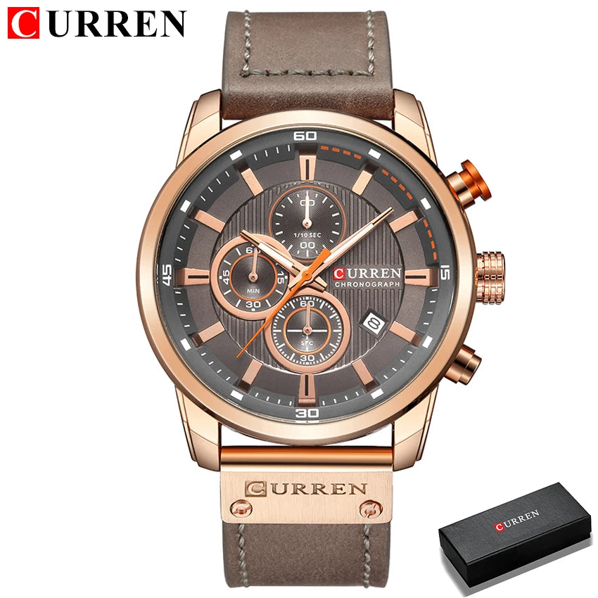 CURREN Quartz Men Chronograph Sport Men's Wrist Watch Hodinky Relogio Masculino