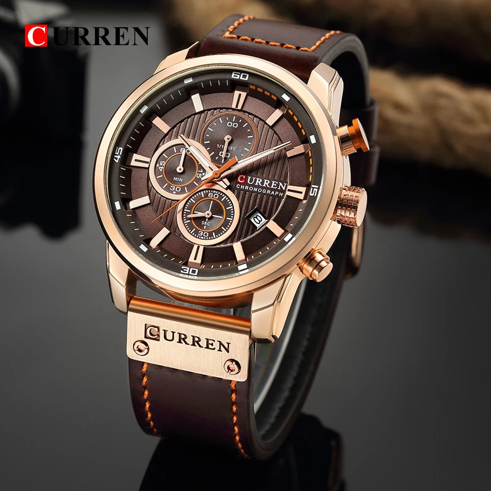 CURREN Quartz Men Chronograph Sport Men's Wrist Watch Hodinky Relogio Masculino