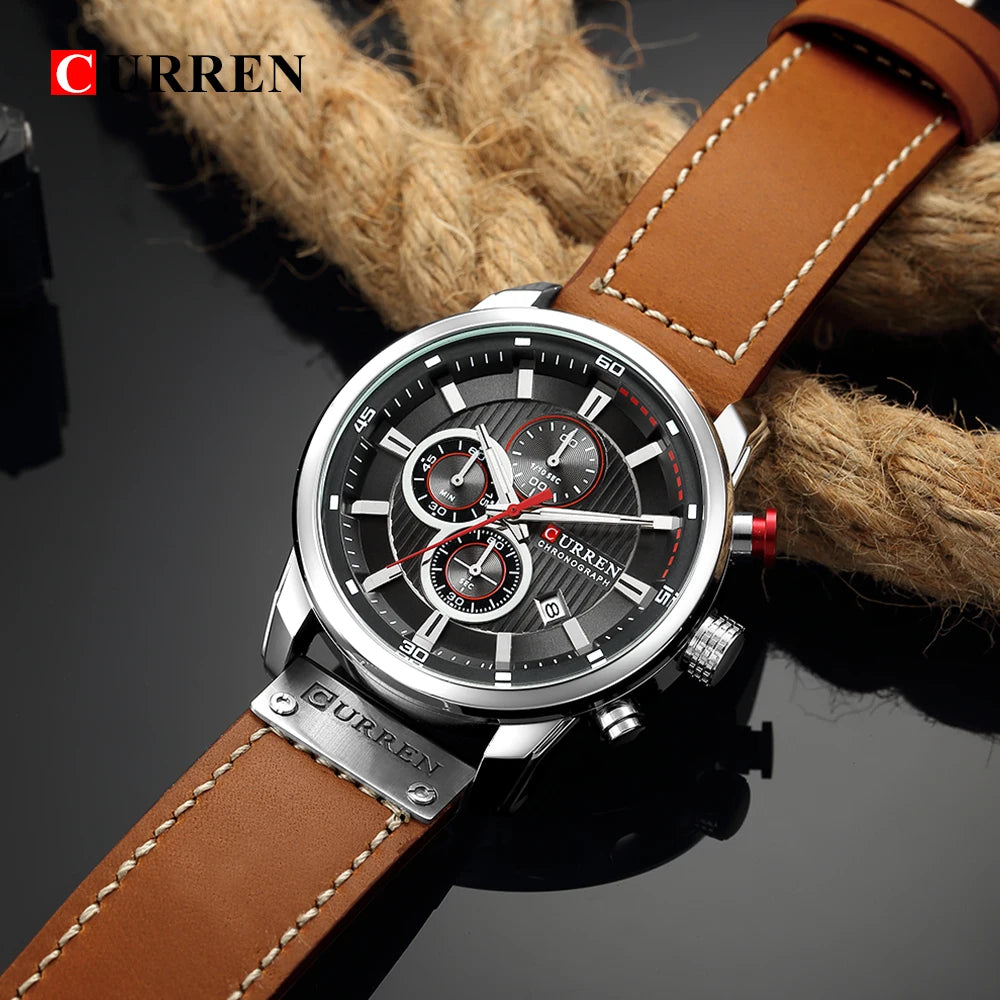 CURREN Quartz Men Chronograph Sport Men's Wrist Watch Hodinky Relogio Masculino