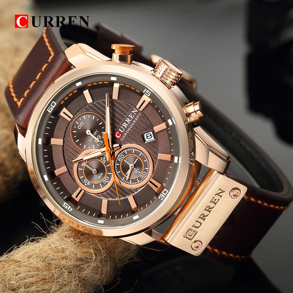CURREN Quartz Men Chronograph Sport Men's Wrist Watch Hodinky Relogio Masculino