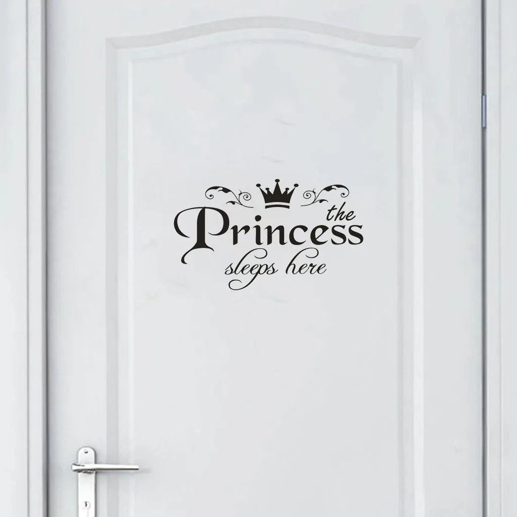 Princess Letter Wall Sticker Removable Self Adhesive Bedroom Door Decorative Decals Girls Kids Room Wallpaper Vinyl Art Mural