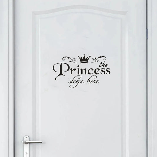 Princess Letter Wall Sticker Removable Self Adhesive Bedroom Door Decorative Decals Girls Kids Room Wallpaper Vinyl Art Mural
