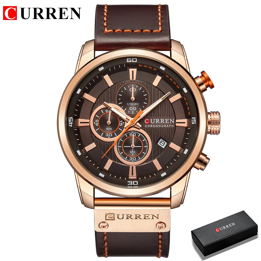 CURREN Quartz Men Chronograph Sport Men's Wrist Watch Hodinky Relogio Masculino