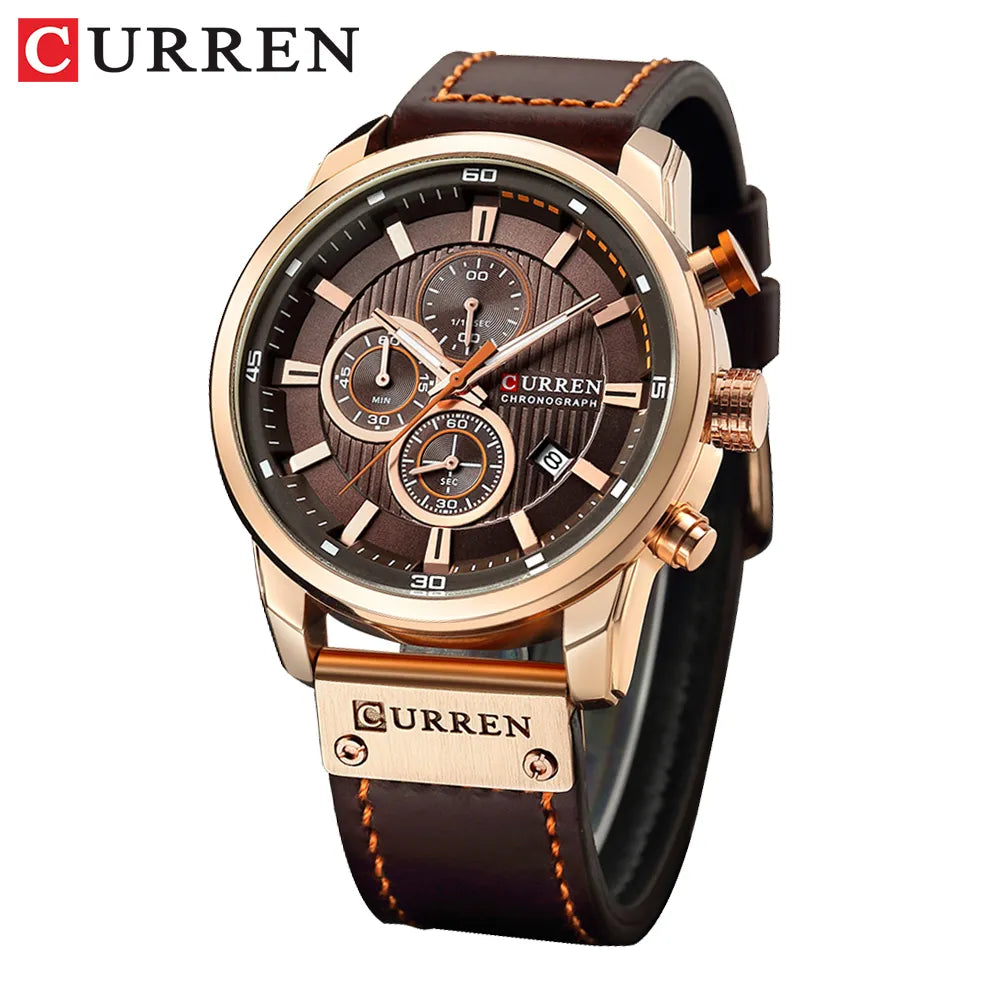 CURREN Quartz Men Chronograph Sport Men's Wrist Watch Hodinky Relogio Masculino
