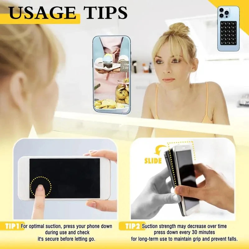 1Pc Silicone Suction Cup Phone Case Mount, Non-Slip Sticky Phone Holder, Hands-Free Stand for Selfies, Videos & Smartphone Accessories