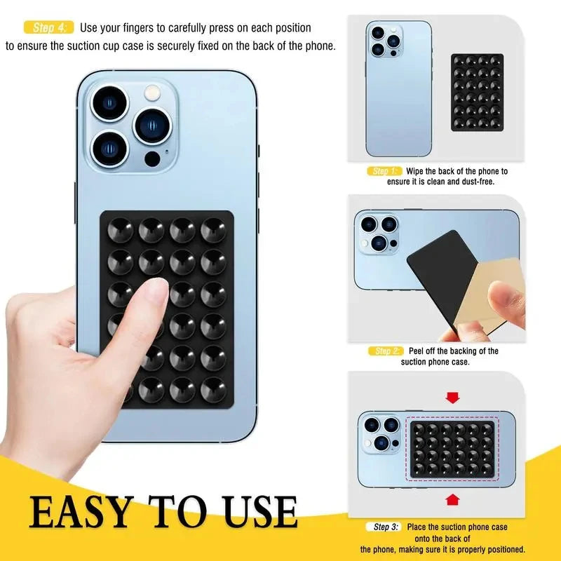 1Pc Silicone Suction Cup Phone Case Mount, Non-Slip Sticky Phone Holder, Hands-Free Stand for Selfies, Videos & Smartphone Accessories