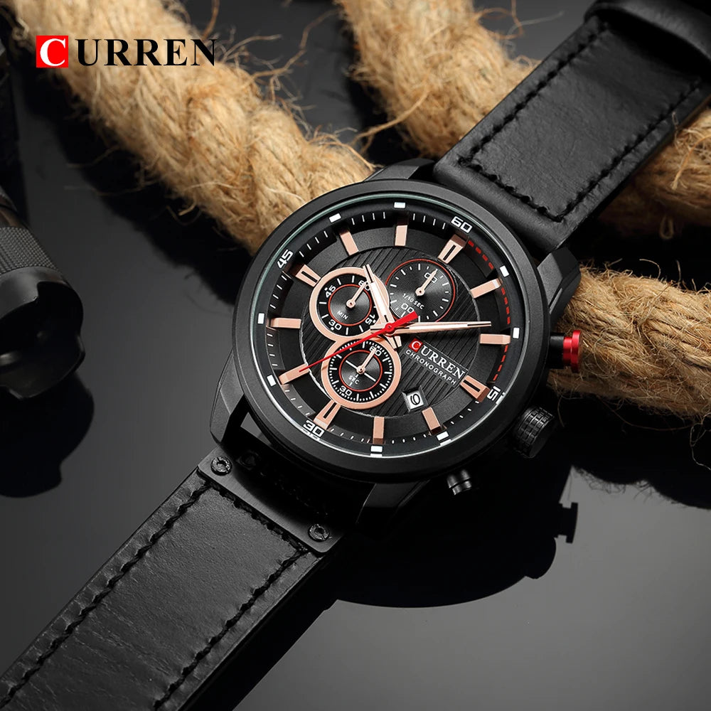 CURREN Quartz Men Chronograph Sport Men's Wrist Watch Hodinky Relogio Masculino