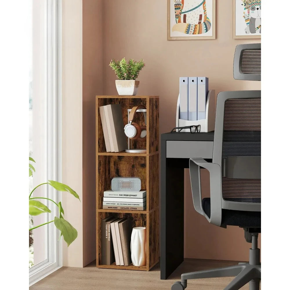 3-Tier Open Bookcase Freestanding Storage Shelf 9.4 X 11.8 X 37.3 Inches Display Rack for Living Room