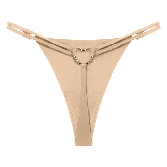 Women’S Low Rise Thong Sexy Panties Double Love Buckle Strap G-String Sports Thongs Breathable Underpants For Fine Womens белье