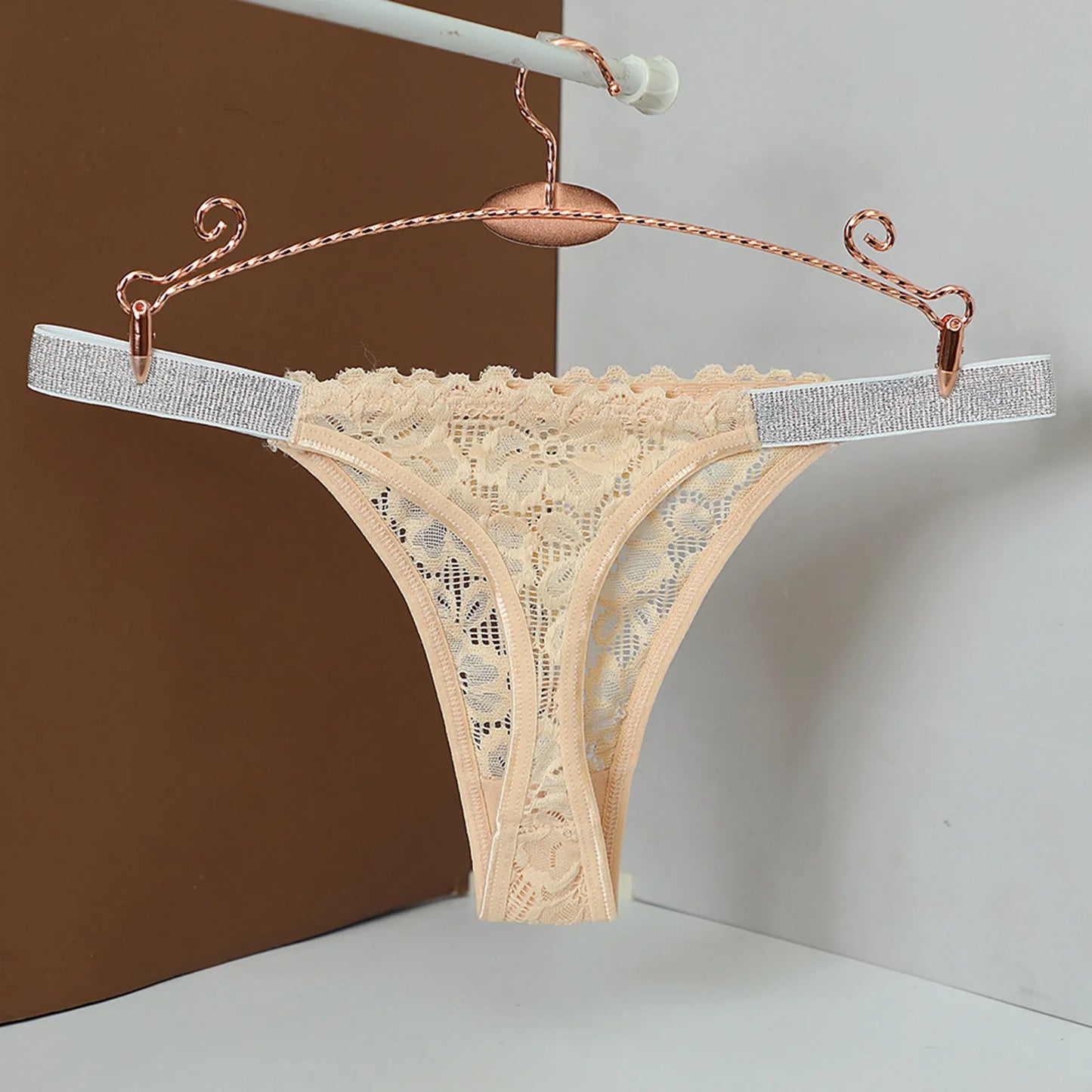 Underwear For Women Thong Women'S Mid Waist Sexy Solid Color Lace Thong Peach Panties Thong Panties нижнее бельё женское